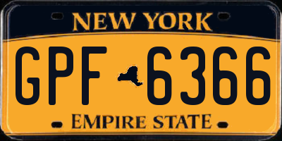 NY license plate GPF6366