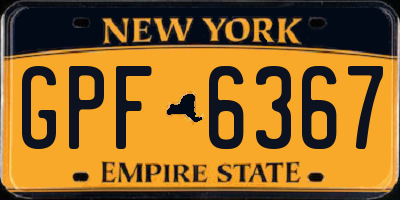 NY license plate GPF6367