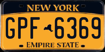 NY license plate GPF6369