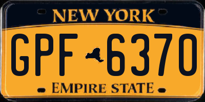 NY license plate GPF6370
