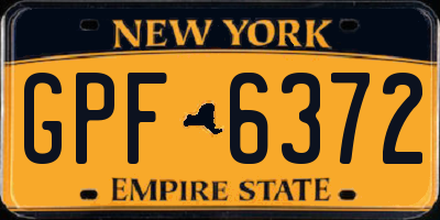 NY license plate GPF6372
