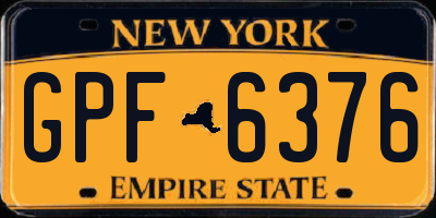NY license plate GPF6376