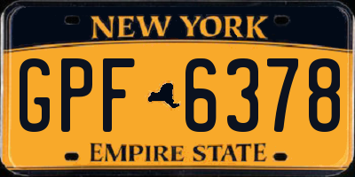 NY license plate GPF6378