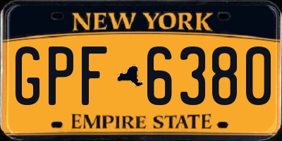 NY license plate GPF6380