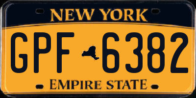NY license plate GPF6382