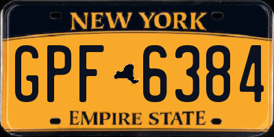 NY license plate GPF6384