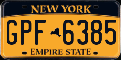 NY license plate GPF6385