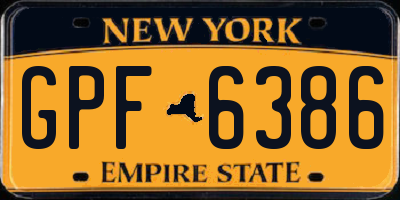 NY license plate GPF6386