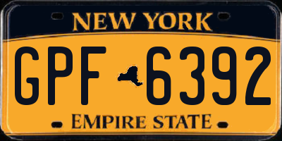 NY license plate GPF6392