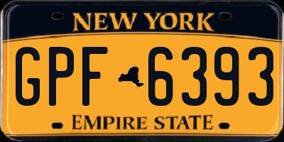 NY license plate GPF6393