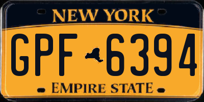 NY license plate GPF6394