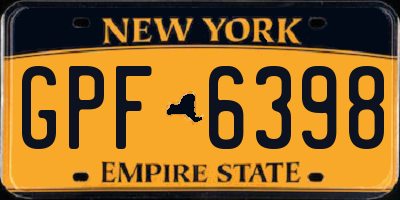 NY license plate GPF6398