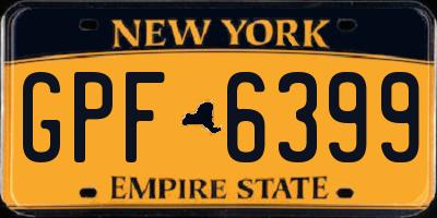 NY license plate GPF6399