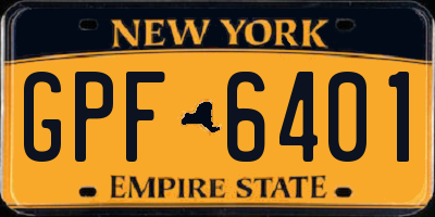 NY license plate GPF6401