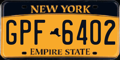 NY license plate GPF6402