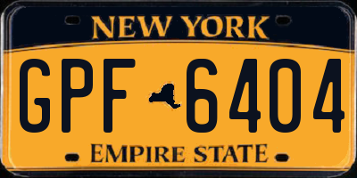 NY license plate GPF6404