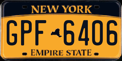 NY license plate GPF6406