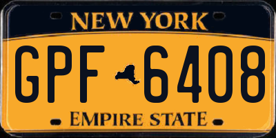 NY license plate GPF6408