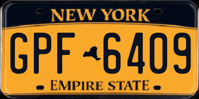 NY license plate GPF6409