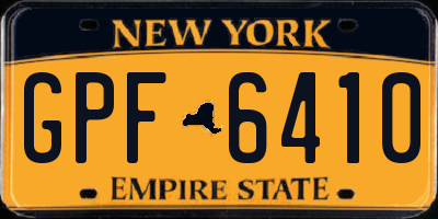 NY license plate GPF6410