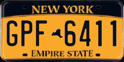 NY license plate GPF6411