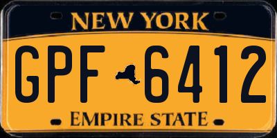 NY license plate GPF6412