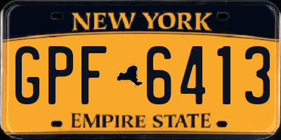 NY license plate GPF6413