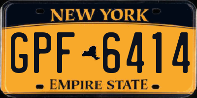 NY license plate GPF6414