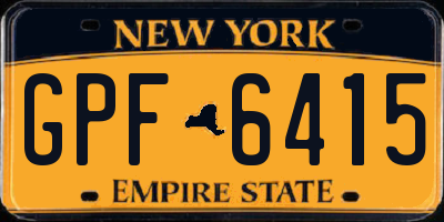 NY license plate GPF6415