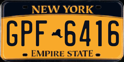 NY license plate GPF6416