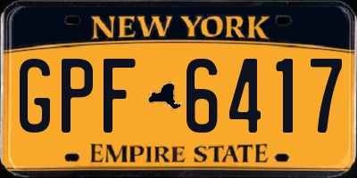 NY license plate GPF6417