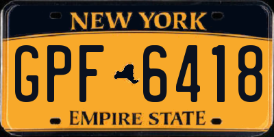 NY license plate GPF6418