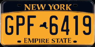 NY license plate GPF6419