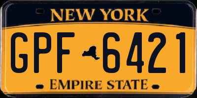 NY license plate GPF6421