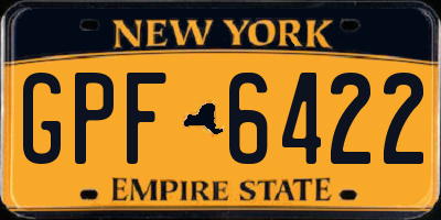 NY license plate GPF6422