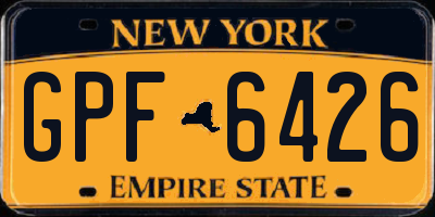 NY license plate GPF6426