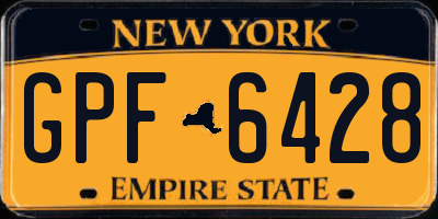 NY license plate GPF6428