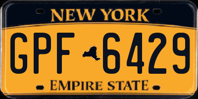 NY license plate GPF6429