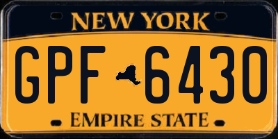 NY license plate GPF6430
