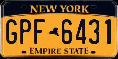 NY license plate GPF6431