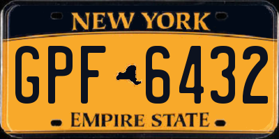 NY license plate GPF6432