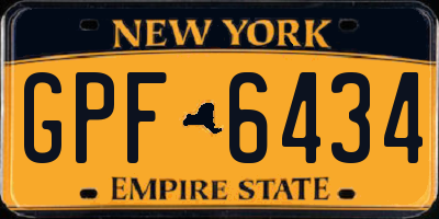 NY license plate GPF6434