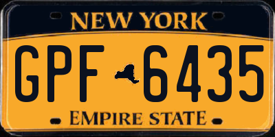 NY license plate GPF6435