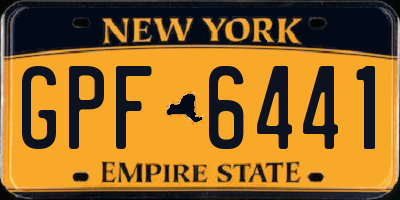NY license plate GPF6441