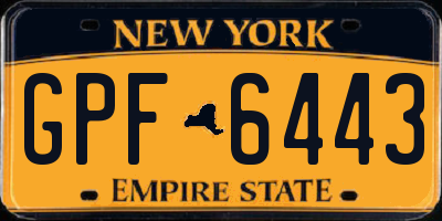 NY license plate GPF6443