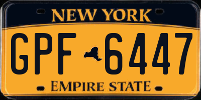 NY license plate GPF6447
