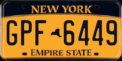 NY license plate GPF6449