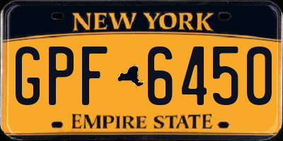 NY license plate GPF6450