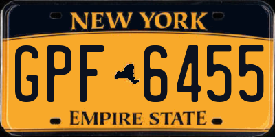 NY license plate GPF6455