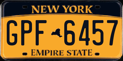 NY license plate GPF6457